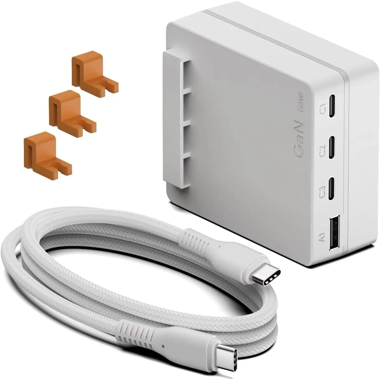 4 in 1 multiport USB C Wall Charger 20W PD   USB-C  Flat Slim Charger Block Compatible with MacBook Neo Chromebooks Mini Projector   Speaker Power Adapter (White)