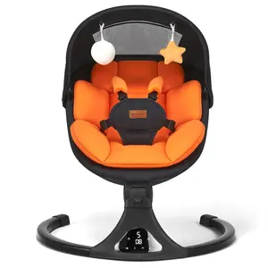 Baby Swings for Infants, Portable Baby Swing for Newborns with Bluetooth, Electric Infant Swing with 5 Speed Motions, 12 Melodies & Remote Control (Max 20 lbs, Orange)
