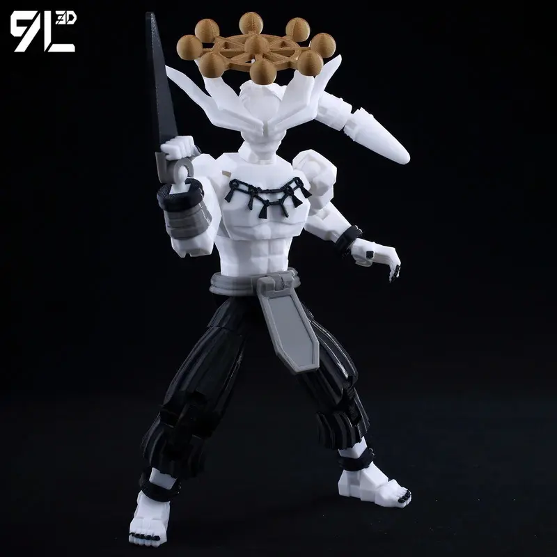 9L3D Printed Jujutsu Kaisen Mahoraga Collectible Figure, Titan13 Multi-Jointed High Articulation Anime & Manga Model, BPA-Free Toy with Interchangeable Parts, Gift for Children, Anime Action Figures
