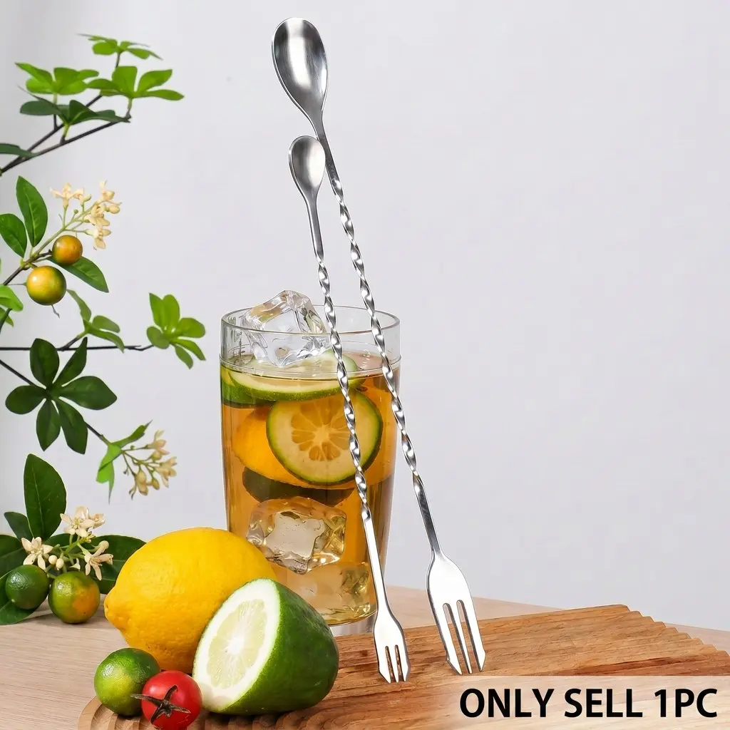 Stainless Steel Bar Spoon Extra Long Handle Cocktail Mixing Spoon, Thickened Large Stirring Spoon for Milk Tea Coffee Ice Drinks, Professional Bartender Stirrer Mixing Rod, Drink Accessories