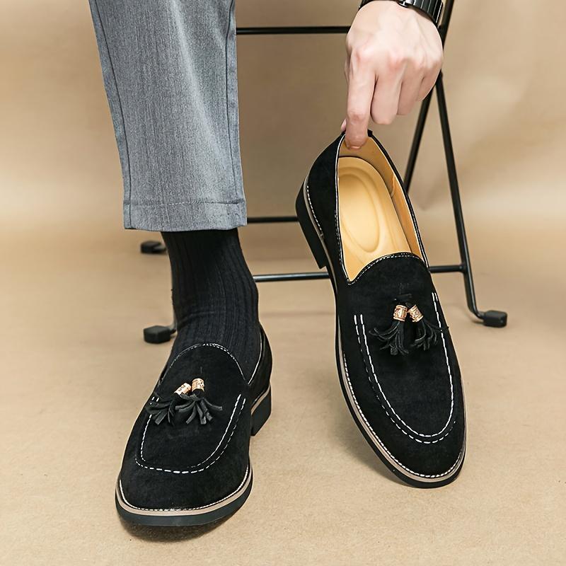 Men's Casual Tassel Loafers, Breathable Lightweight Slip On Shoes With For Business Office, Spring Summer And Autumn