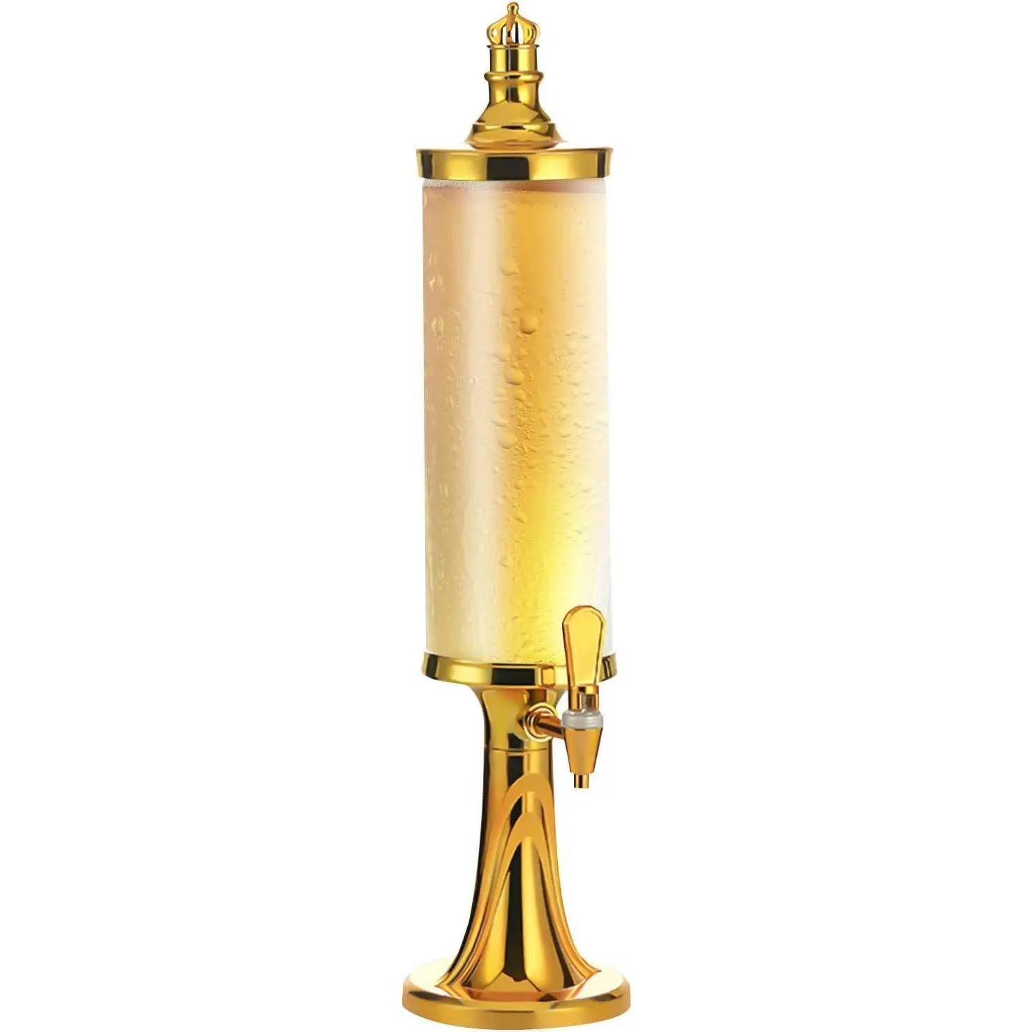 3L ABS P15 Model Beer Tower Beverage Dispenser with Electroplating Details, Tap, Colorful LED Lighting, 1* Ice Column, Freeze Tube, 2 Covers, 1.15kg Weight – Ideal for Party Hosts Home Use, Friends And Family