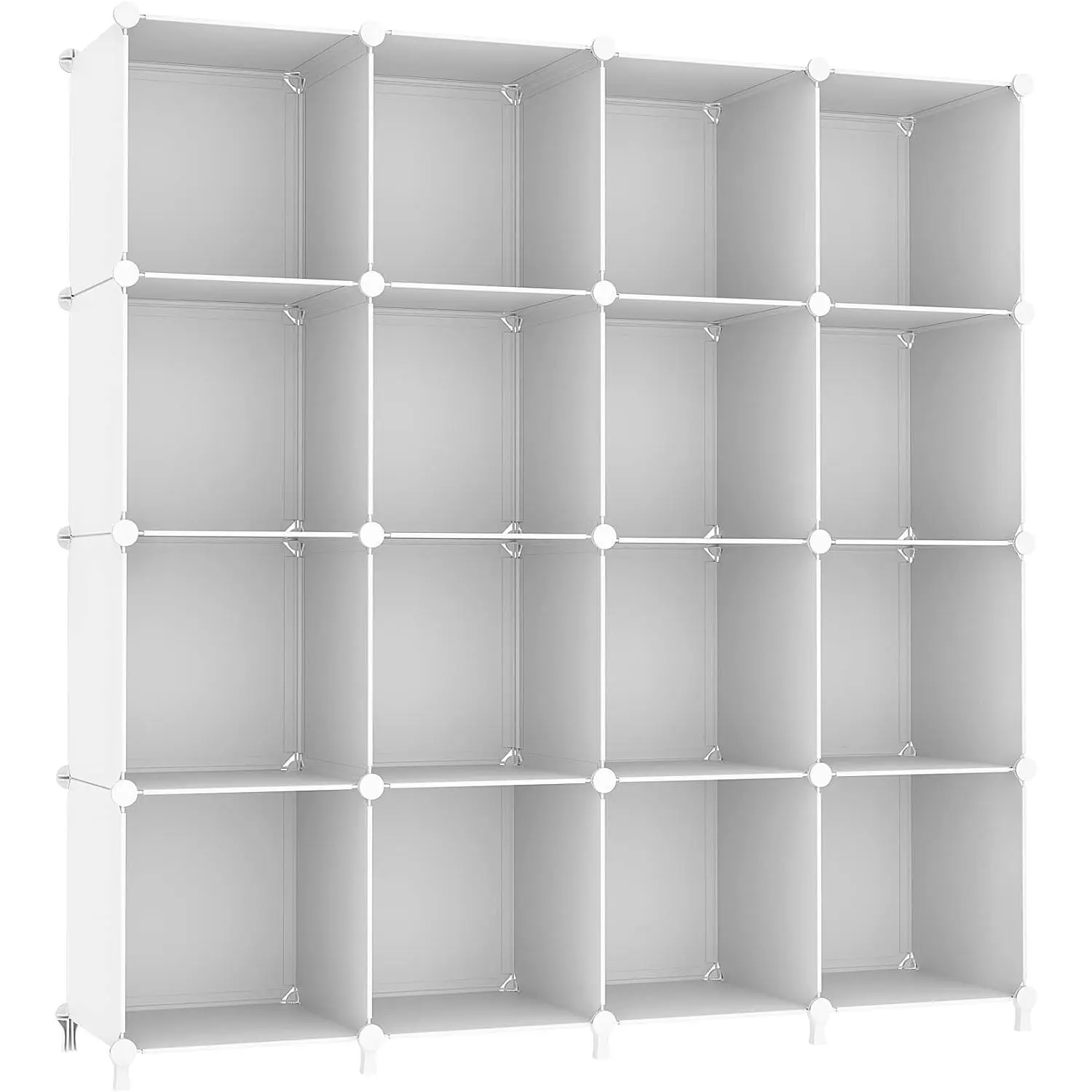 Cube Storage Organizer, 16 Cube Closet Organizer, White | Stackable Storage Cube Shelves, DIY Portable Closet Clothes Organizer, Plastic Shelving for Bedroom, Wardrobe, Bathroom