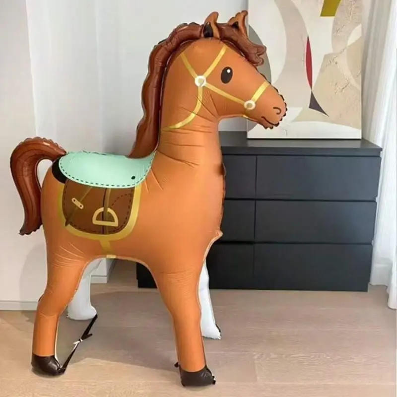 1/2pcs 31in/58in Standing Horse Shaped Balloon, Racing Horse Party Decoration, Birthday Party Gift, Indoor Outdoor Decor