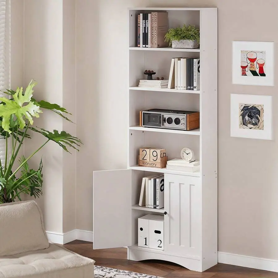Bookshelf, 6-Tier Bookcase With AdjustableShelves , Book Shelf Furniture, Open Storage Shelves,  Office, Living Room, Dining Room, Room Decor,White