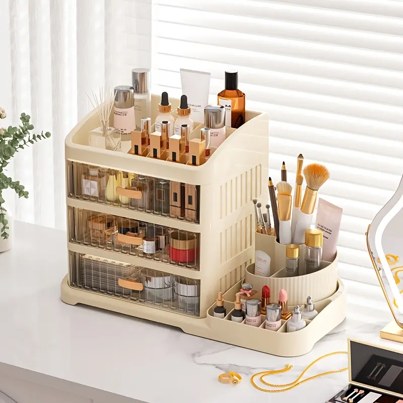 New multi-layer premium cosmetics storage box dresser skin care product shelf dormitory desktop drawer Cosmetic Organizers