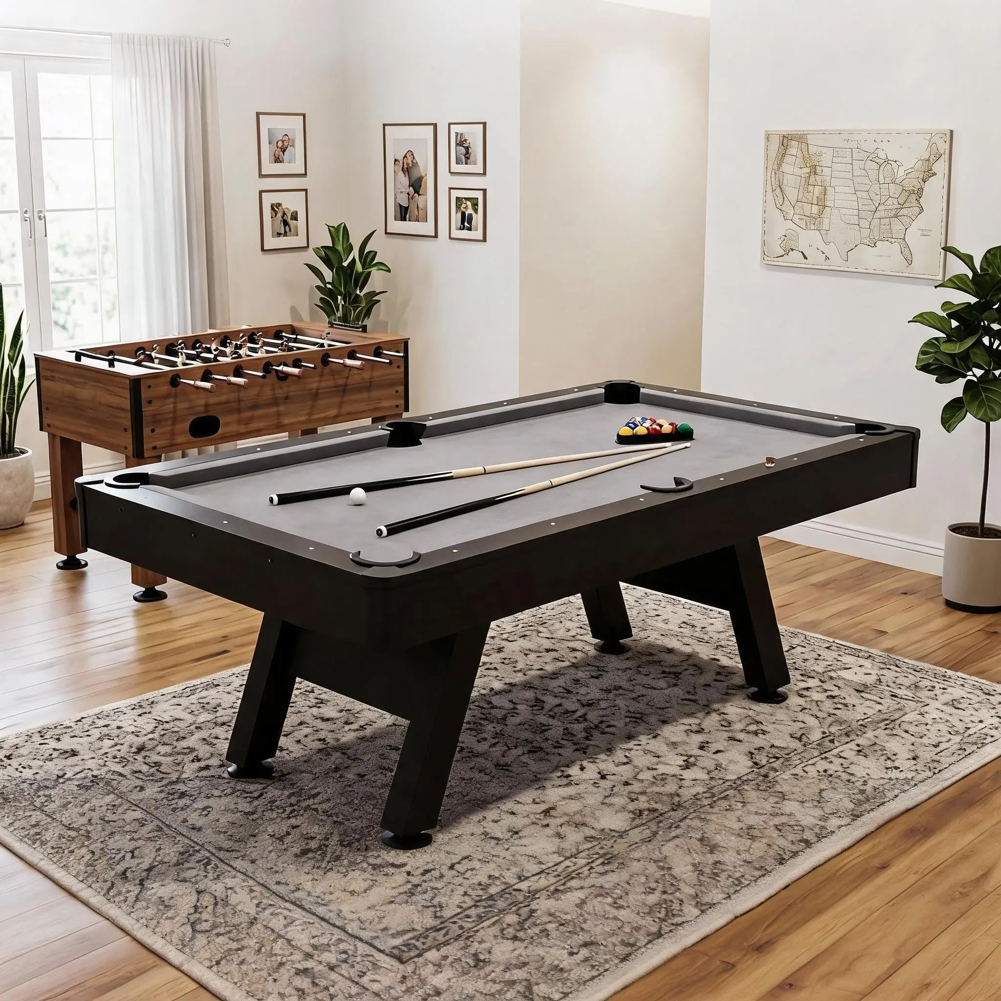 Garvee 7FT Modern Pool Table Set for Home Billiards – Stylish and Durable Billiard Table Perfect for Recreation and Entertainment