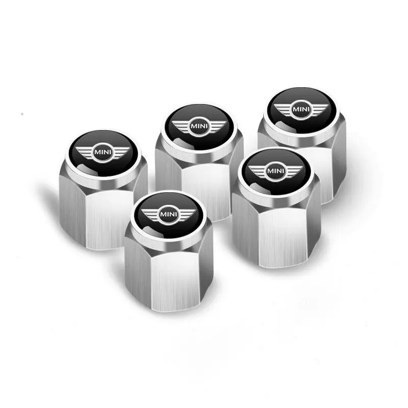 5PCS Metal Car Wheel Tire Valve Caps Tyre Caps Air Stem Dust Cover Auto Parts For MINI One Cooper JCW Countryman Clubman Cabrio Paceman Coupe Roadster Clubvan Auto Accessories