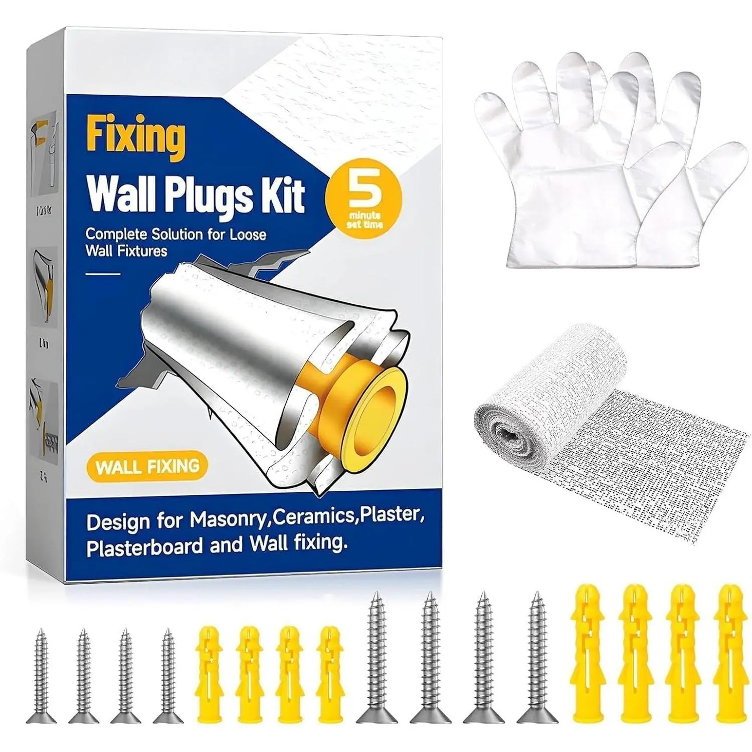 Drywall Anchor Repair Kit,1.96' x 39.37' Patch Easy Cut for  Loose Anchors Fix, No Need to Redrill or Fill, Ideal for  of Surfaces