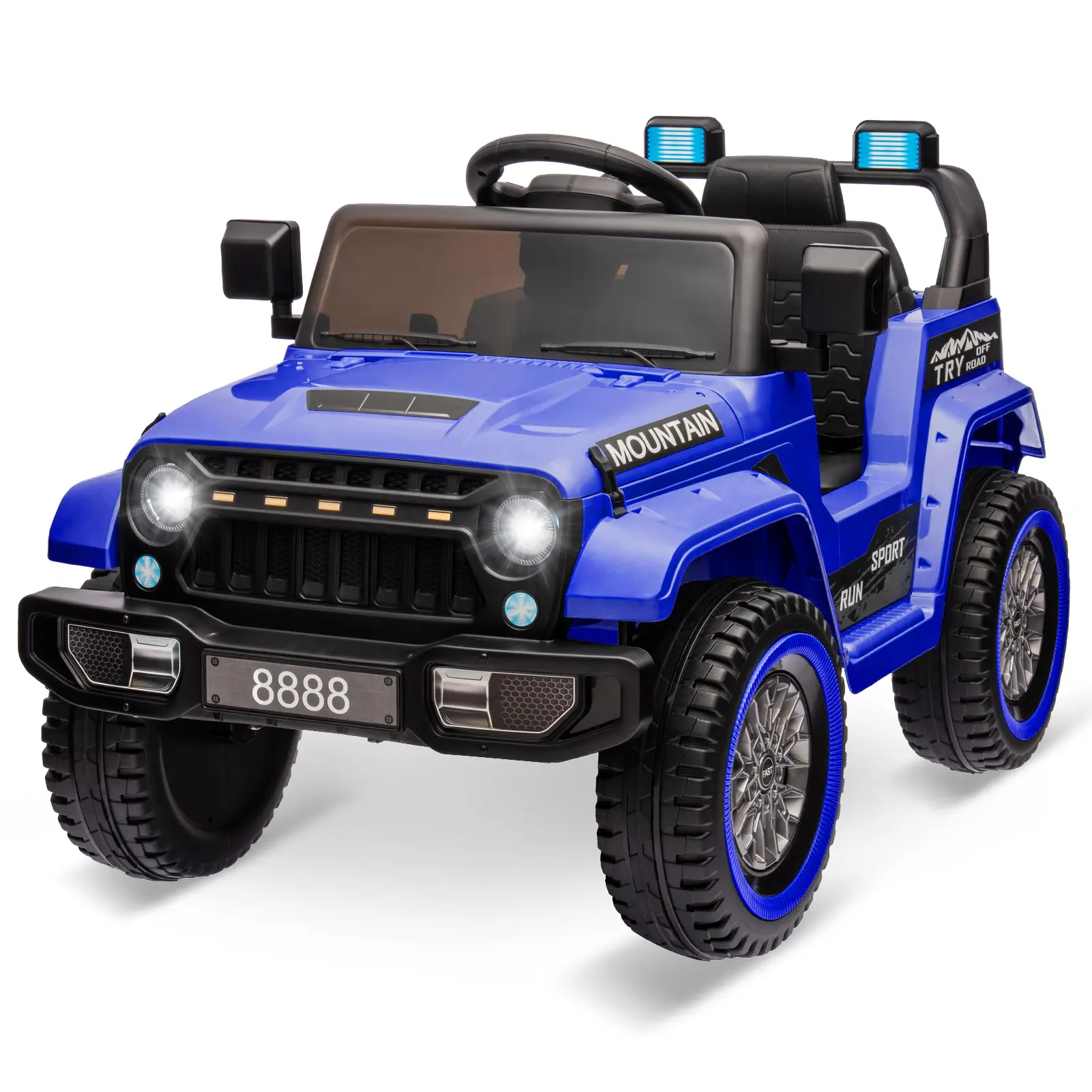 Children’s 12V Electric Ride-On Truck – Battery Operated, Remote Control, Dual 35W Motors, 3 Speed Settings, Spring Suspension, LED Lights, Music & Horn for Boys & Girls 3-5