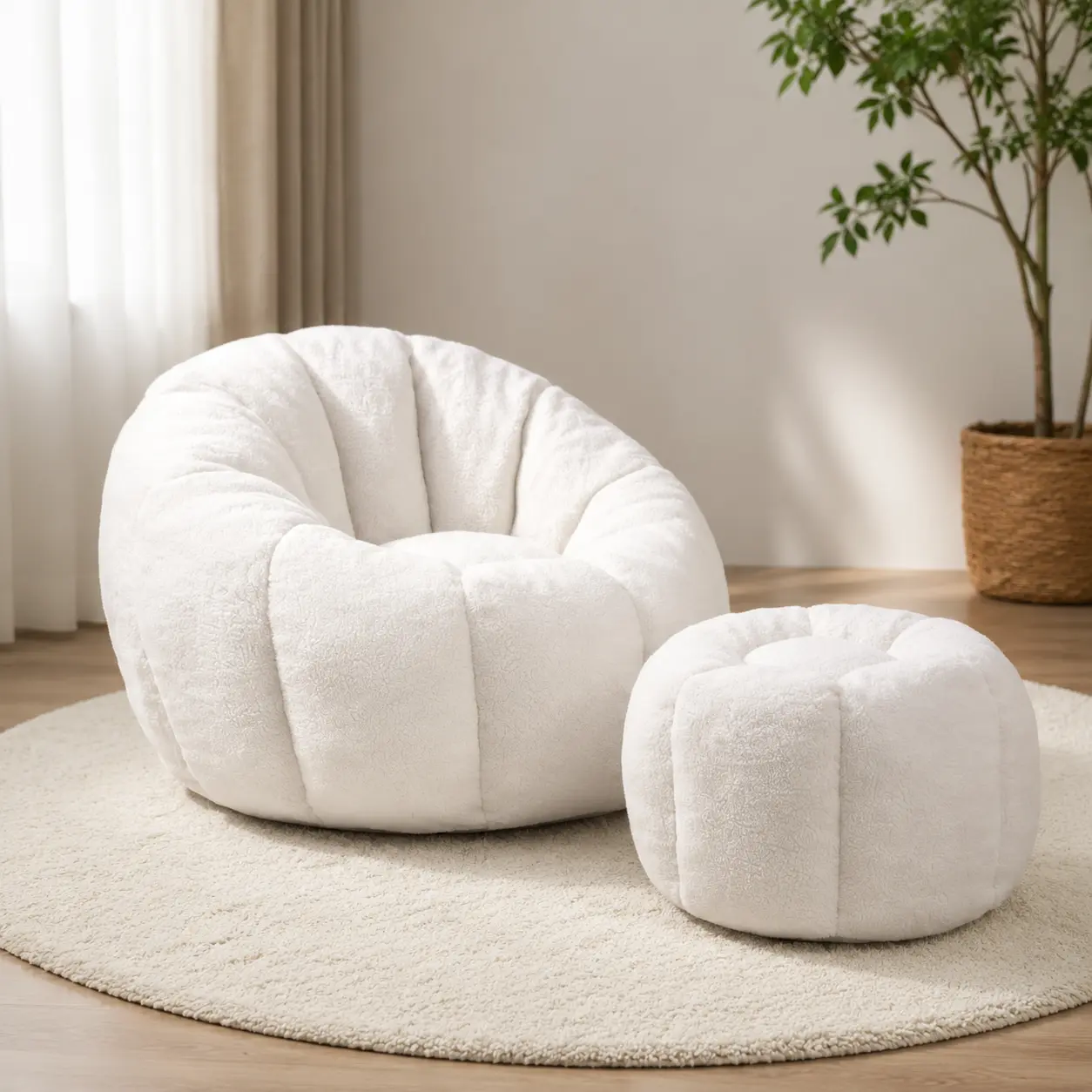 Littleox Bean Bag Chair Lazy Sofa with Footrests Comfortable Versatile Leisure Seating for Living Room Bedroom Apartment Dorm Relaxing Reading Gaming