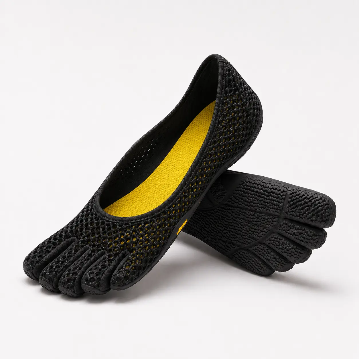 Women's 5 Finger Ballerina Flats - Lace-Up, Barefoot Fit, All-Season, Lightweight Slip Resistant Soft Soled, Breathable Synthetic PU Sports Footwear for Dance & Yoga Training
