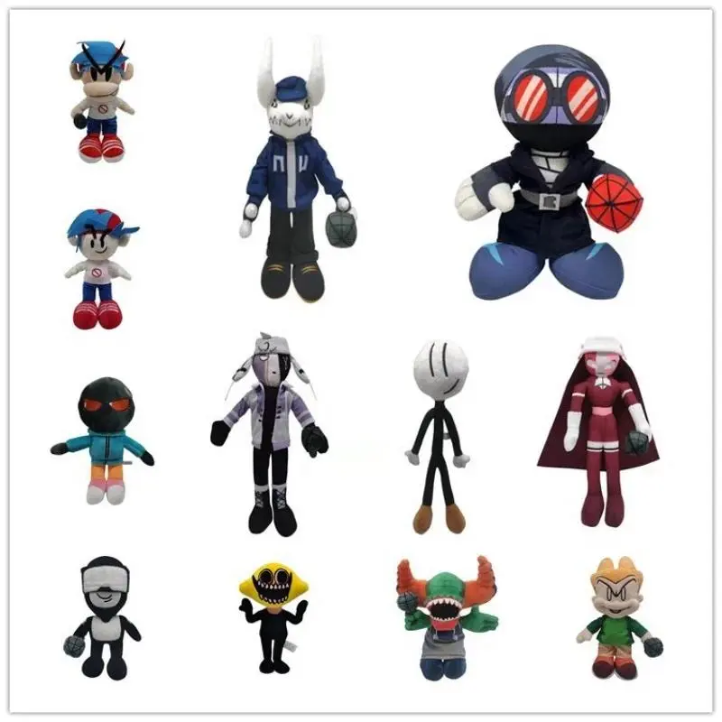 Friday Night Funkin Plush Toy Anime Stuffed Doll Skid Pump Whitty Soft Figures Boyfriend Spooky Model Kids Children Fans Gifts