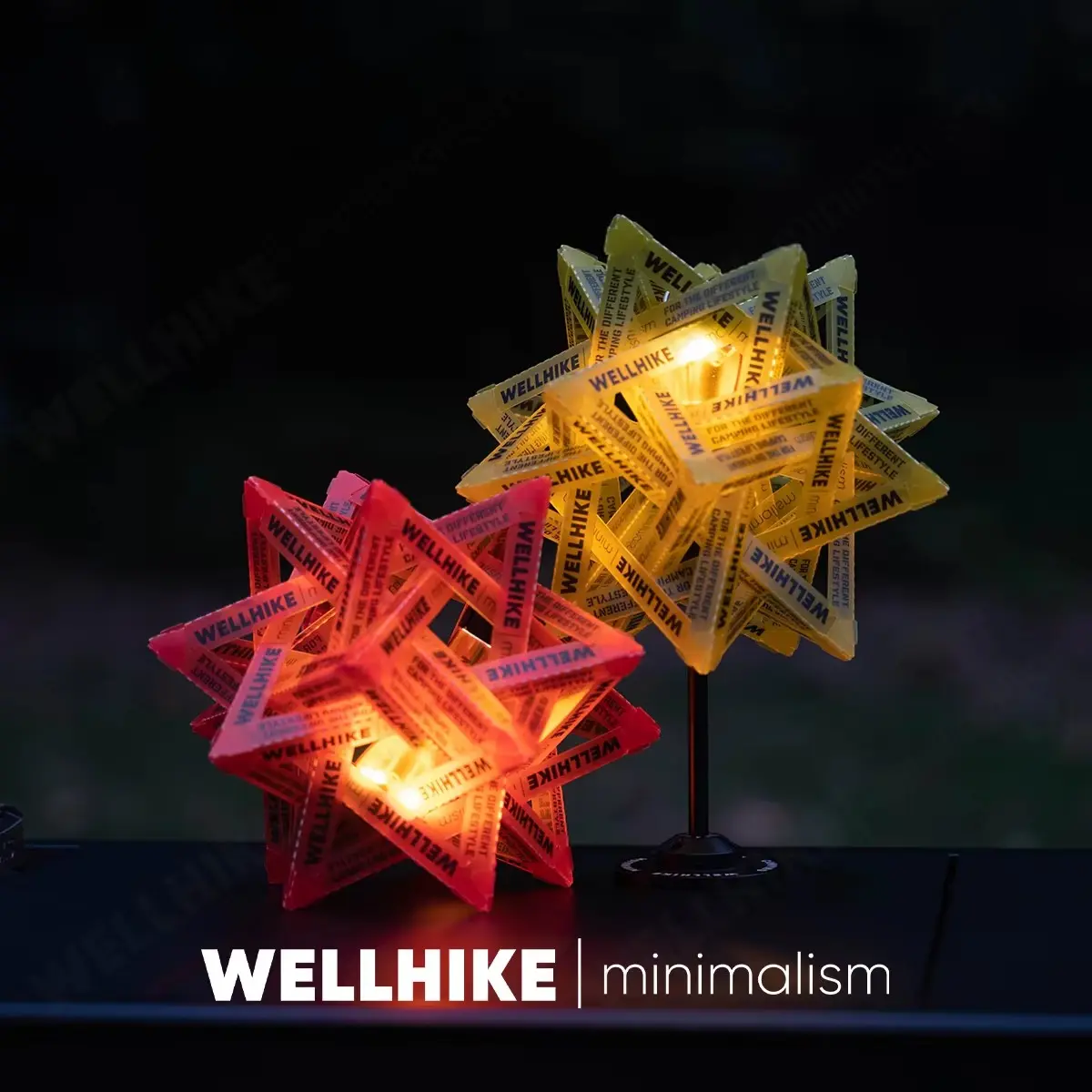 WELLHIKE DIY Six-pointed Star Camping Lantern Shade Foldable Waterproof PP Lamp Cover Portable Outdoor Atmosphere Light Accessory for Tent Picnic Backyard Glamping Decor Multiple Colors Available
