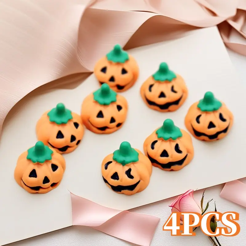 4Pcs Mini Artificial Pumpkin Ornaments Fit 1/6 1/12 Scale Dollhouse BJD Miniature Models Lightweight Fake Pumpkins For Halloween Day of the Dead Thanksgiving Harvest Wreath DIY Crafts Table Shelf Autumn Party Decor Accessories