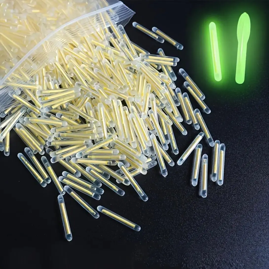 20/50/100Pcs High Brightness Yellow Glow Sticks for Night Fishing, 3.5mm Long Lasting Luminous Sticks, Easy Install for Buoys & Baits, Fishing Accessories & Father's Day Gift