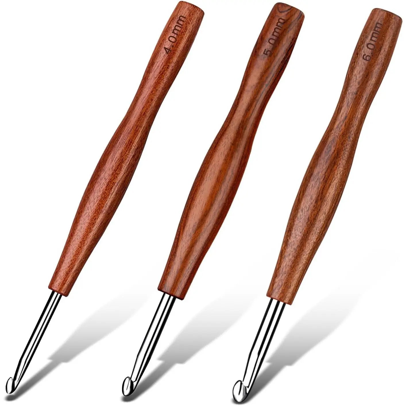 4/5/6mm Crochet Hook Set,   Crochet  | 3 Size  Crochet Hooks with Wooden Handle, Crochet Kit for Beginners Knitting Sweaters, Blankets