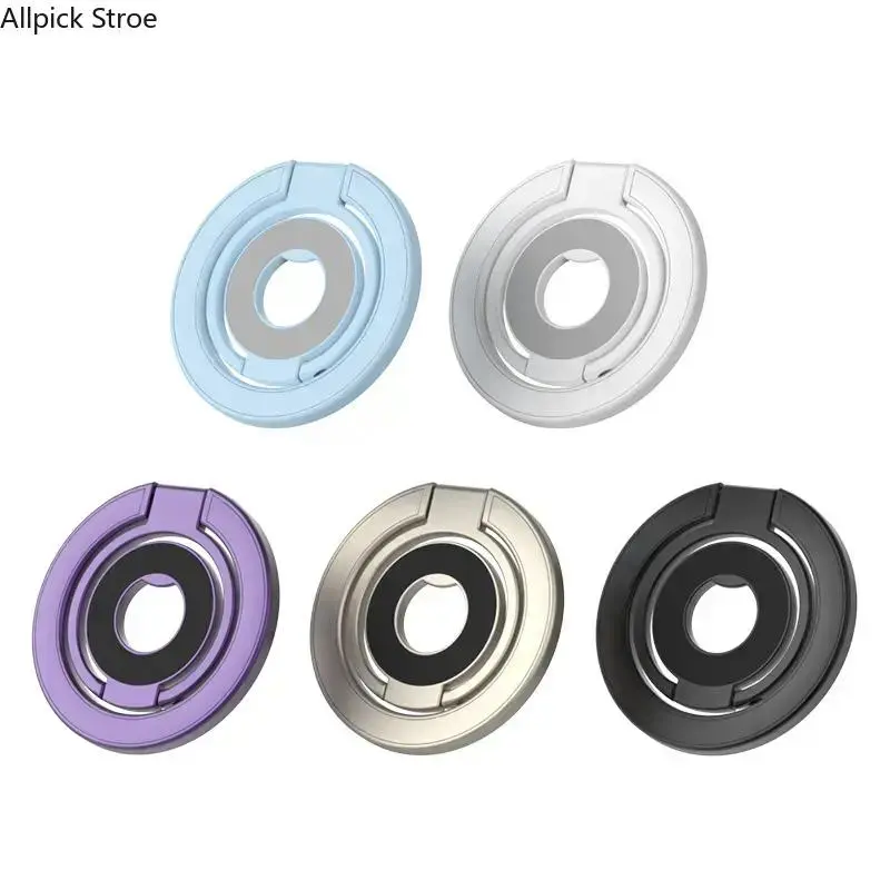 Sleek Metal Phone Holders, Foldable Magnetic Ring Grip & Kickstand for Smartphone, Magsafe Compatible, 360° Rotation for Cellphone, Hands-Free Video Watching, Reading At Home tiktokshopbacktoschool, Mobile