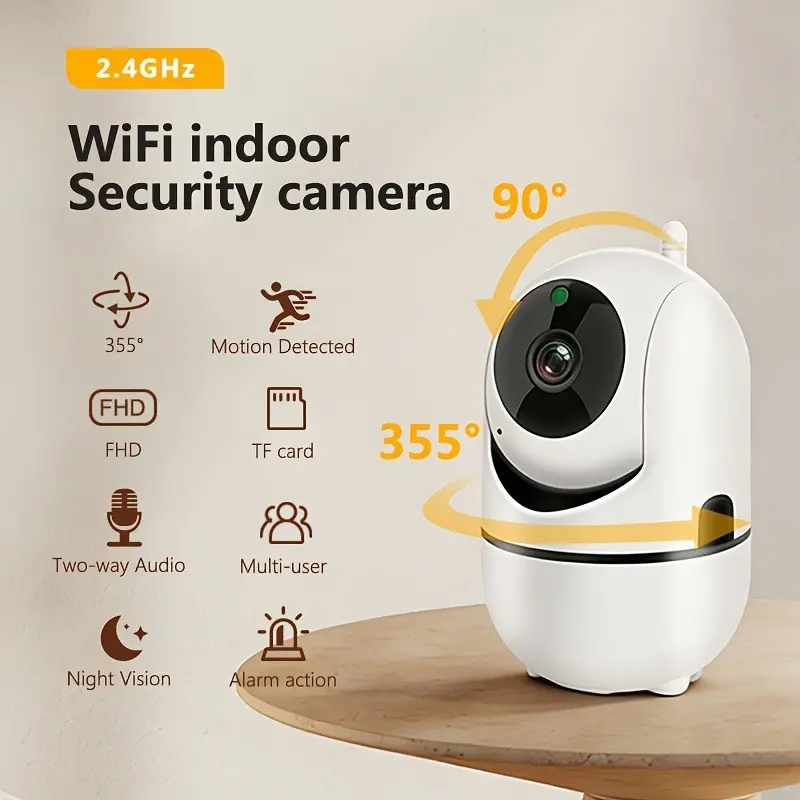 Y106 Smart Camera 1080P HD Panoramic Surveillance, 355 Degrees Wide Angle Home Security Camera, Intelligent Monitoring Device