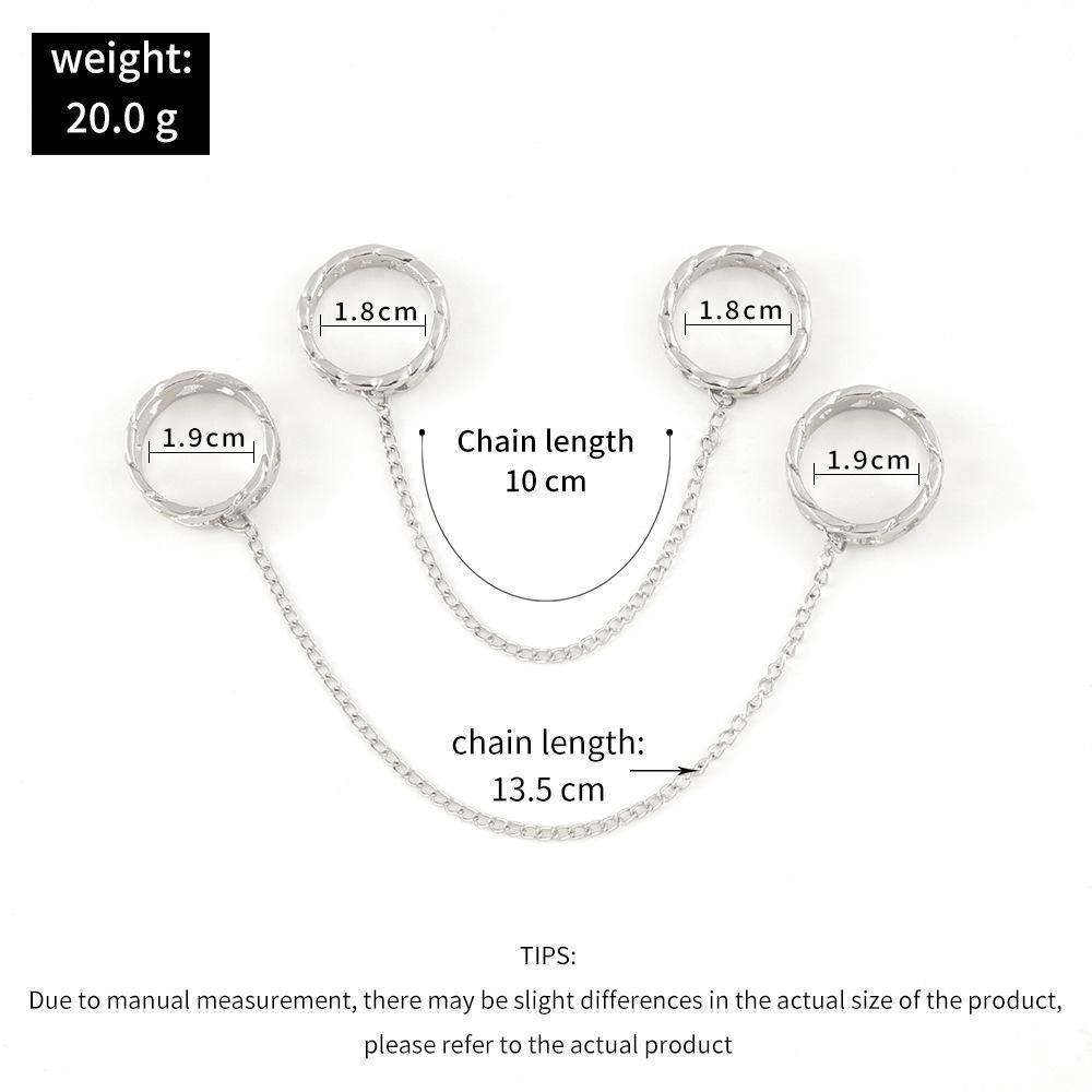 Chain Punk Wrist Ring Skeleton Bracelet For Men Ring Charm Bohemian Couple Emo Fashion Jewelry Pulsera Mujer 2023 Ladies New