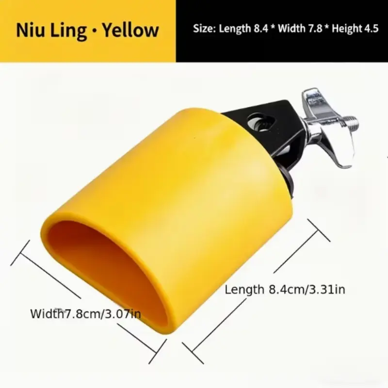 Resin Cowbell Drum Set, Percussion Instrument, Dual Color, High-Quality Abs Resin, Clear Sound, Easy Installation, Lightweight, Durable, Ideal for Stage Performances