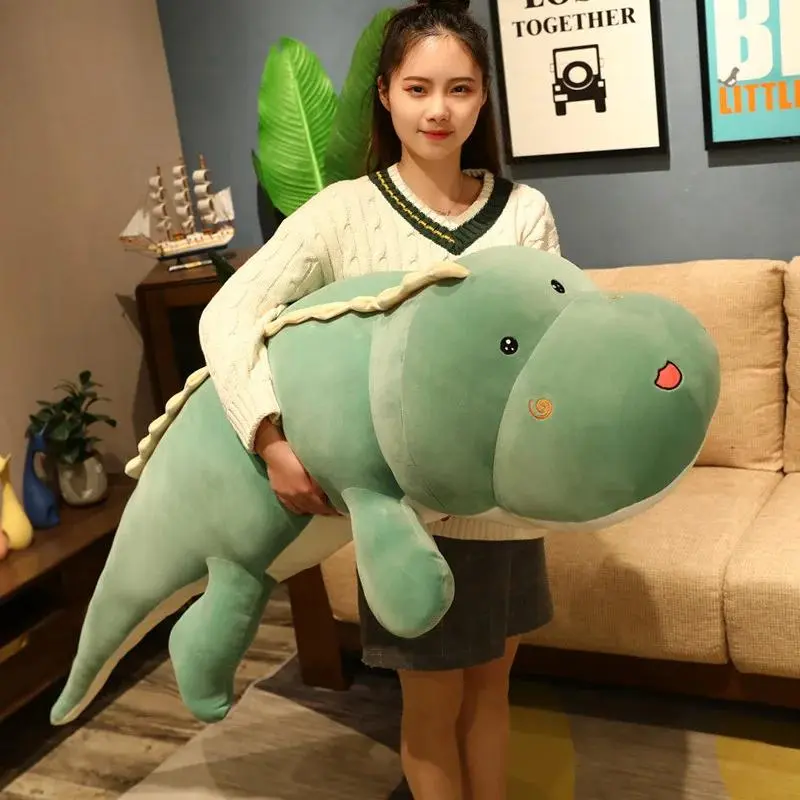 80CM Long Dinosaur Plush Toy Soft Cartoon Crocodile Stuffed Animal Pillow Gift