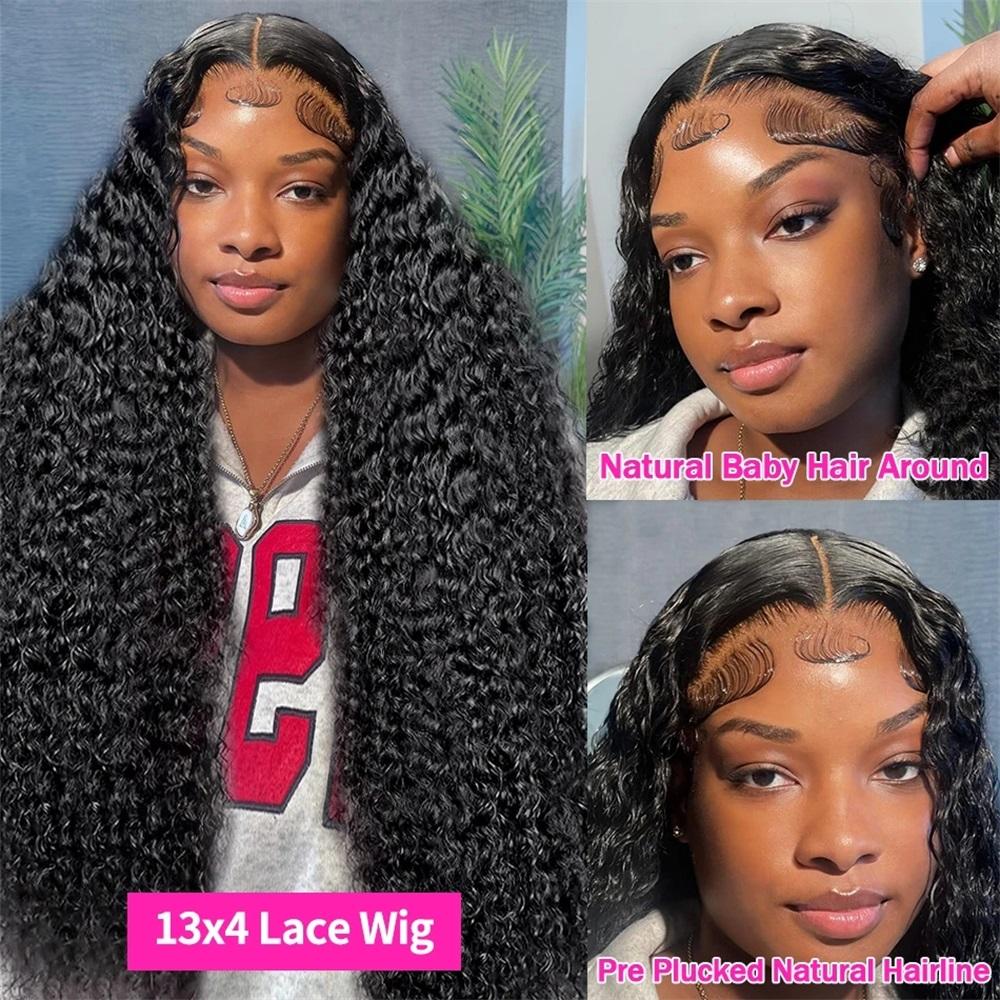Bling Hair 36 38 Inch Deep Wave Frontal Wig Transparent 13x4 13x6 HD Lace Frontal Human Hair Wigs Curly Human Hair Wigs For Black Women
