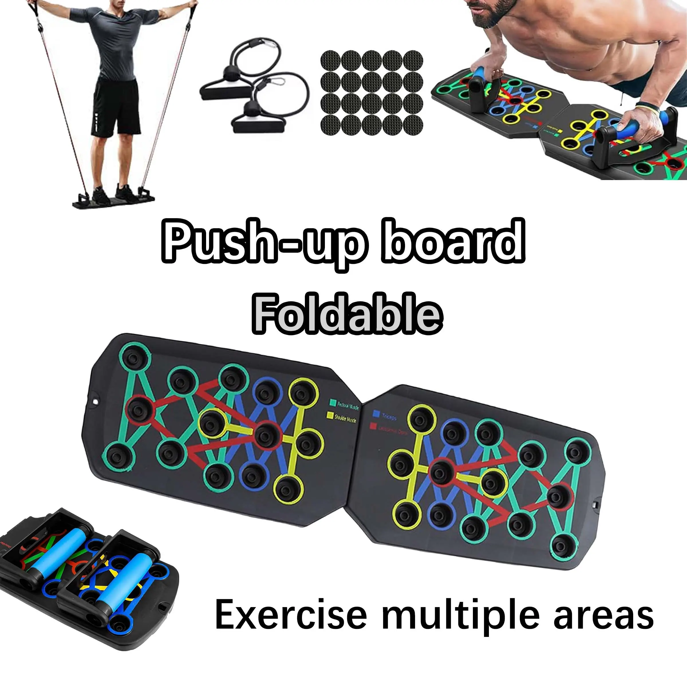 Push-up board, Foldable Home Workout Equipment with Color-Coded System Multi-Functional Pushup Stands for Strength Training, Chest, Arms & Core| Portable Gym – Must-Have Fitness Accessory for Men & Women Easy Storage