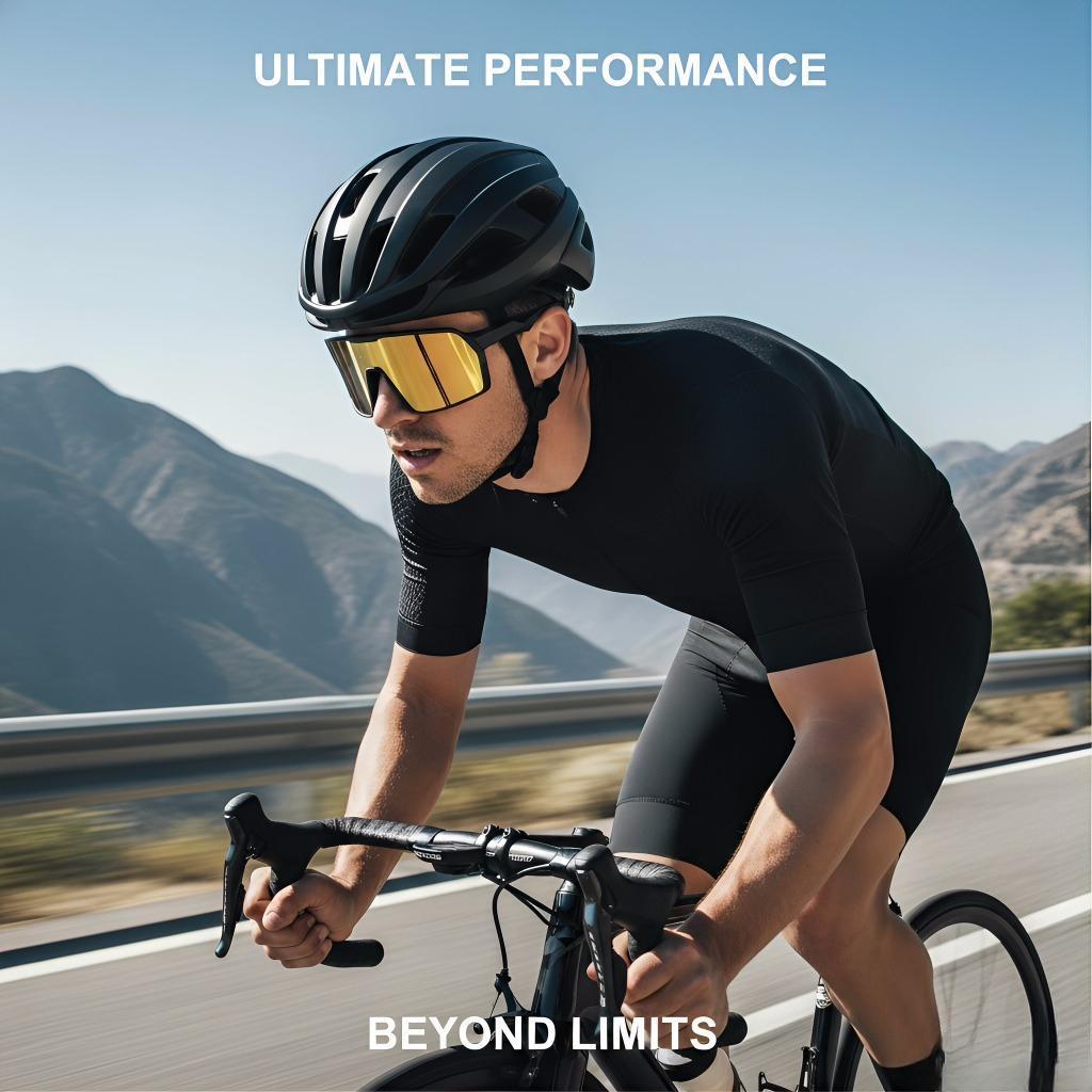 Polarized Wrap Around Sports Sunglasses Men Women, UV400 Protection Multi-Color Lightweight Shield Style for Mountain Biking Hiking Driving Outdoor Activities