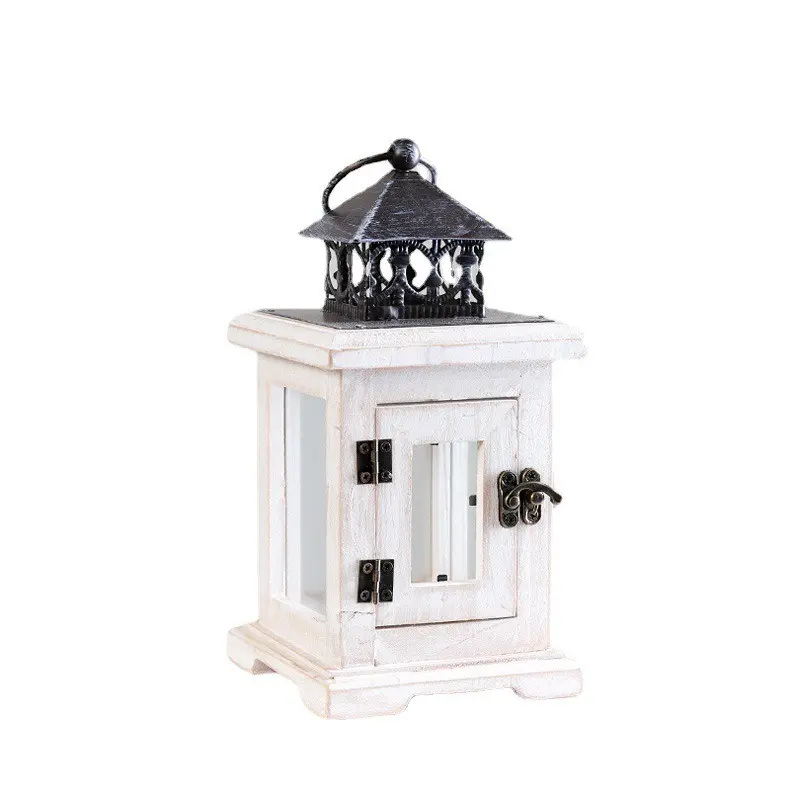 American Vintage Decorative Candle Holder, Glass and Wood Craft, Wholesale Solid Wood Antique Style, Aromatic Diffuser Stand, Tea Light Candle Holders