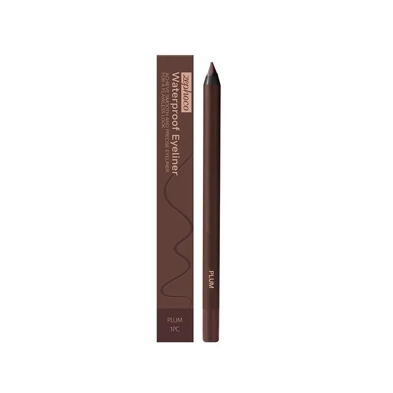 Zephoco Plum Gel Eyeliner Pencil Longwear Eyeliner Makeup Eye Pencils Waterproof Anti-Smudge, Smooth Precise Lines for All Eye Looks