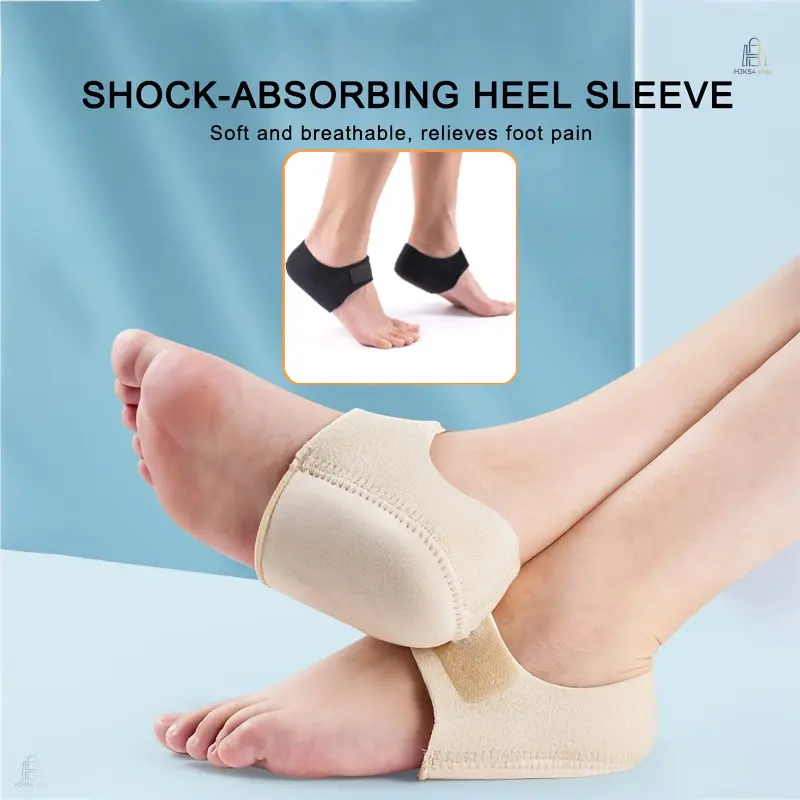 2 Pack Shock Absorbing Heel Pads, Soft Sponge Heel Protector Sleeves, Cushion Foot Heel Covers for Daily Shoe Wear