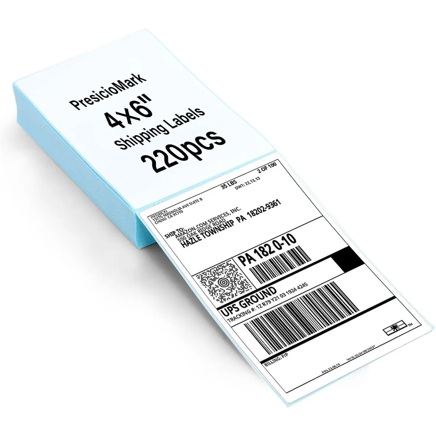220 Fanfold 4"x6" Direct Thermal Shipping Labels, Commercial-Grade Permanent Glue Direct Print Label Paper for Thermal Printers and Packages