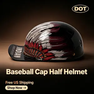 2026 New Lightweight Motorcycle Half Helmet, Harley Cruiser Dedicated Protective Helmet, Unisex Motorbike Helmet for Men and Women, Riding Helmet