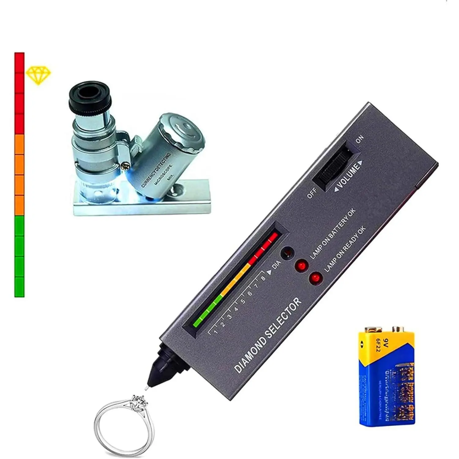 Tester,High Accuracy  Tester Pen+60X Mini LED Magnifying Jeweler Tool Kit,Professional   Selector for Novice and Expert, Thermal Conductivity Meter( Tester)