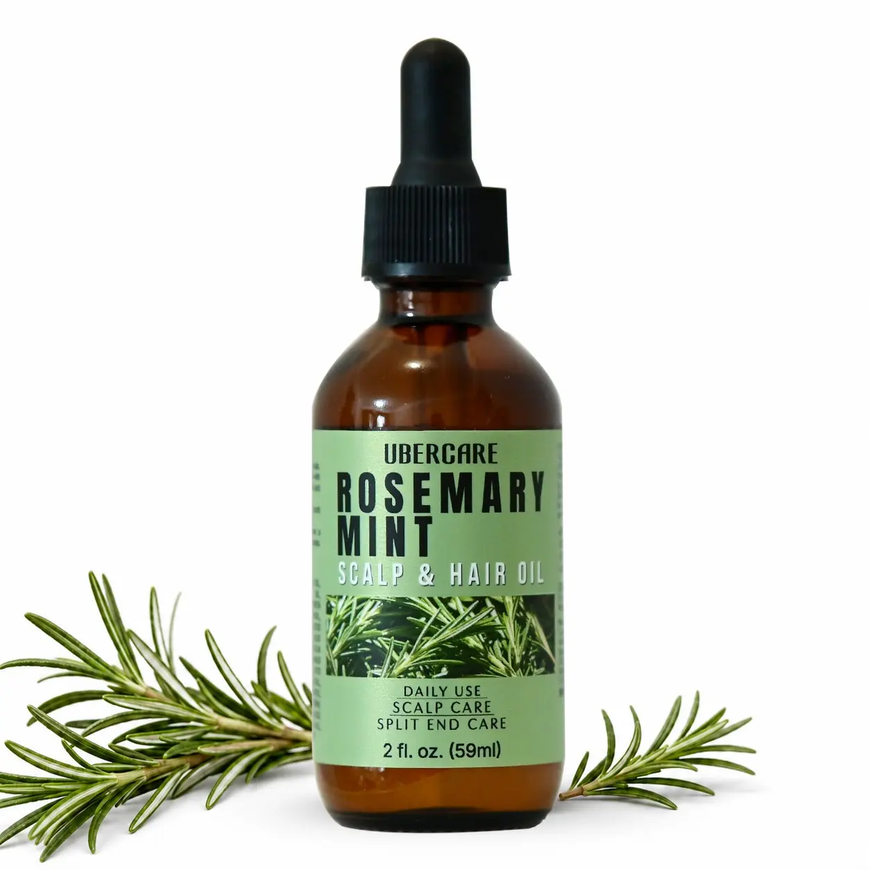 Rosemary Mint Scalp & Hair Oil with Biotin, Hair Oil Treatment, Daily Hair Oil for Dry Scalp, Frizz & Split End Care, for Curls, Coils, Braids, Locs & Protective Styles, 2 fl oz