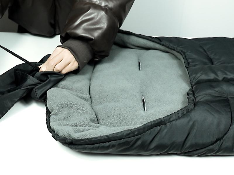 Universal Footmuff for Stroller, Winter Warm Baby Stroller Bunting Bag, Waterproof Windproof Warm Polar Fleece Lined for Toddler Stroller Sleeping Bag, Black