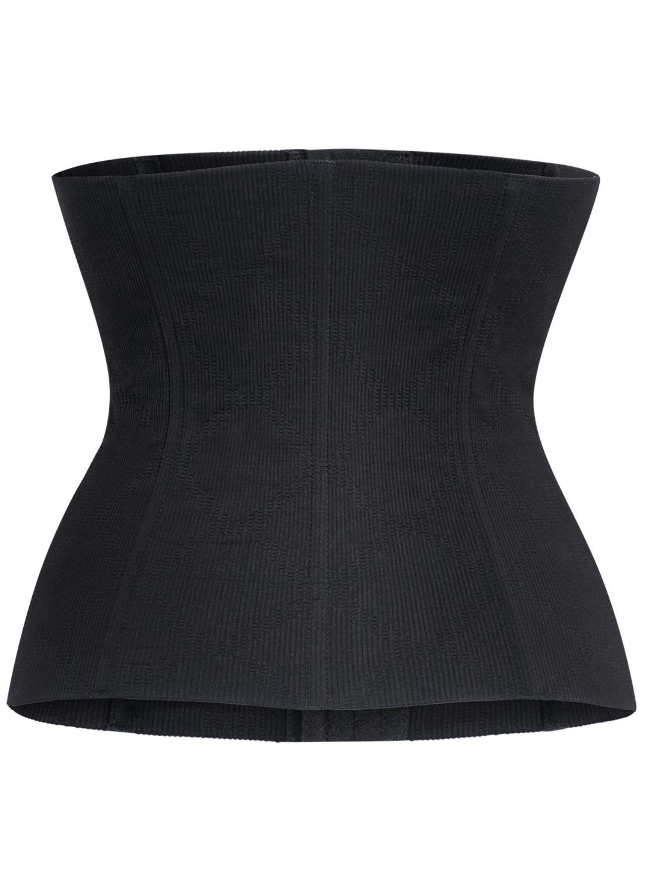 Women's Solid Color Hook And Eye Waist Trainer, High Stretch Seamless Double Layer Waist Cincher, Body Shaper for Women