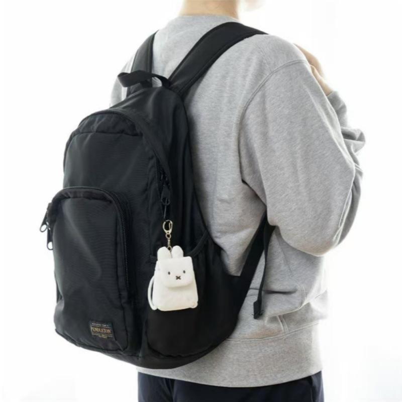 Kawaii Miffy Earphone Case Furry Plush Bunny CoinPurse Keychain for Girls Mini Backpack Purse Multi-Purpose Valentine's Day Gift