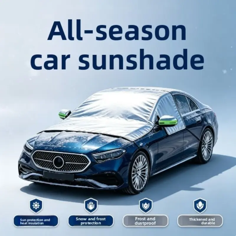 Car Front Windshield Protector, All-Season Sunshade, Insulated Frost and Snow Guard, Universal Fit, 1 Piece, Winter Car Accessory