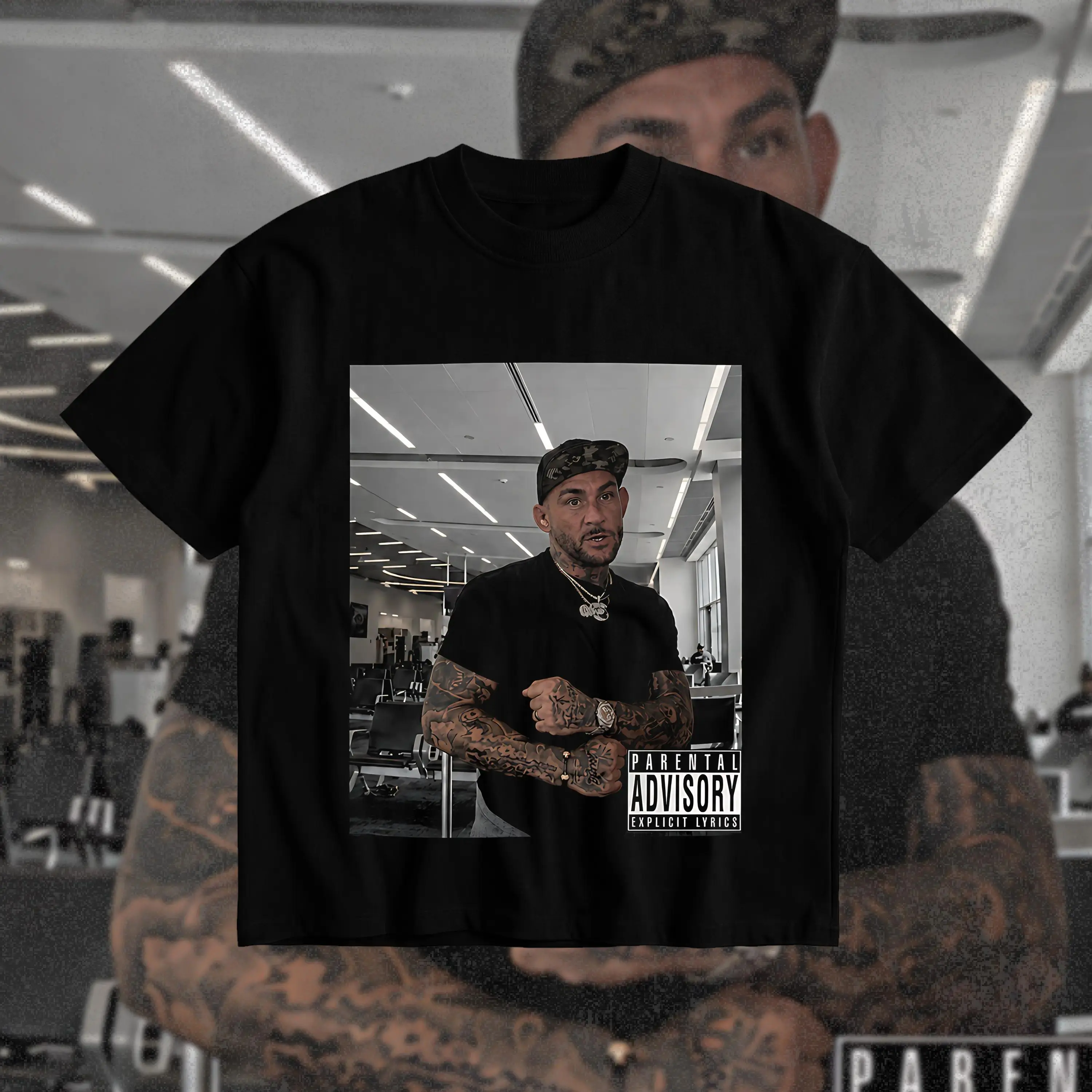 Men's Pure Cotton Short-Sleeve Round Neck Casual Top - Dustin Poirier IGBBMN Collection "It's Gonna Be Bad" Graphic Print Menswear Tee, Lightweight Foldable American-Made UFC MMA Fightwear Gift for Men