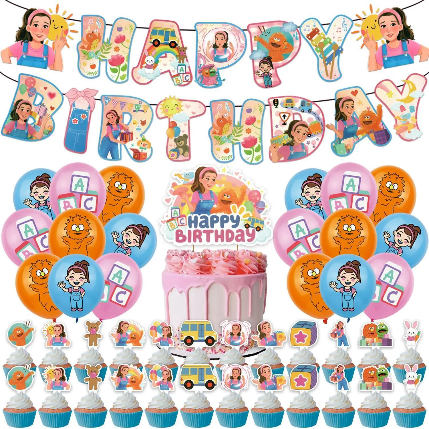 New Ms&Racheled Teacher Theme Birthday Party Decoration Balloon Banner Cake Topper Party Supplies for Baby Shower Birthday Gifts