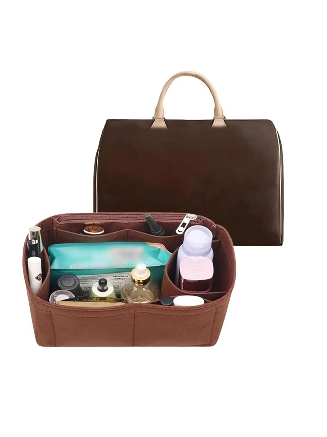 Felt Inner Bag Organizer for Speedy 25 30 35, Handbag Internal Pouch, Travel Storage Bag, Cosmetics Organizer, Luxury Handbag Organizer