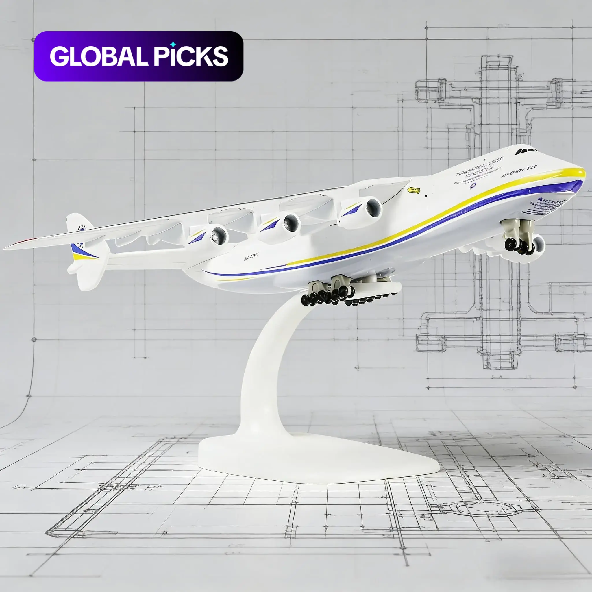 1:400 Scale An-225 Dream Transporter Prototype Aviation Model, Metal & Plastic Composite Material, Collectible Historical Value, Ideal Gift #GLOBAL PICKS