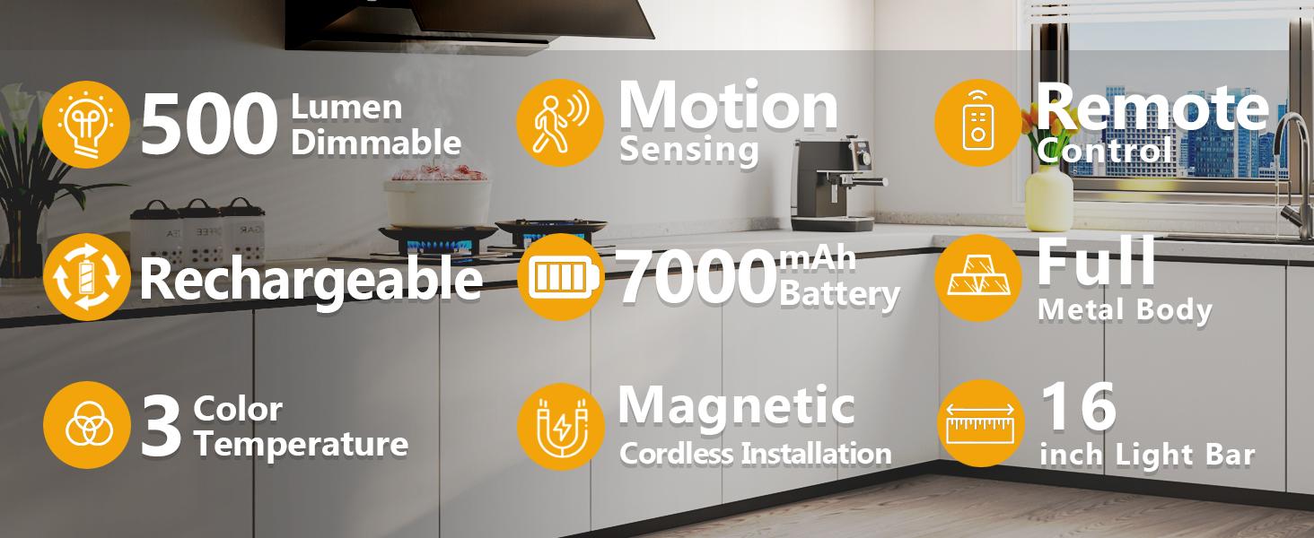 Sensor Ceiling Light, Full Pendant Lights, Battery Operated LED Closet Lights with Remote, Timer - 3 Color 500LM Dimmable, for,Black