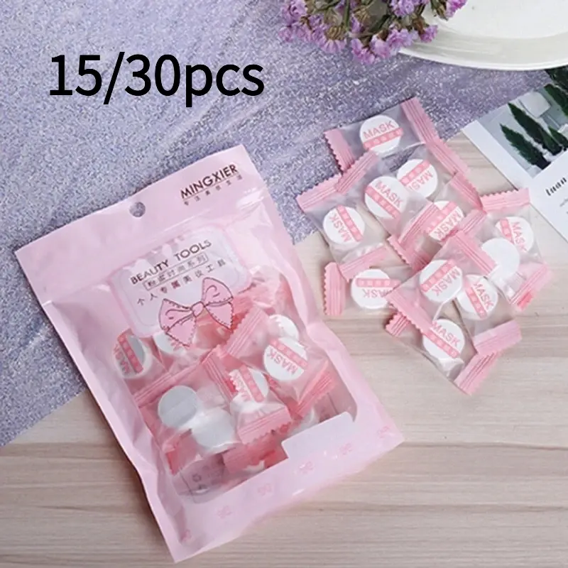 15/30 non-woven fabric compression facial mask Granular paper Self made moisturizing facial mask Fabric Candy independent packaging