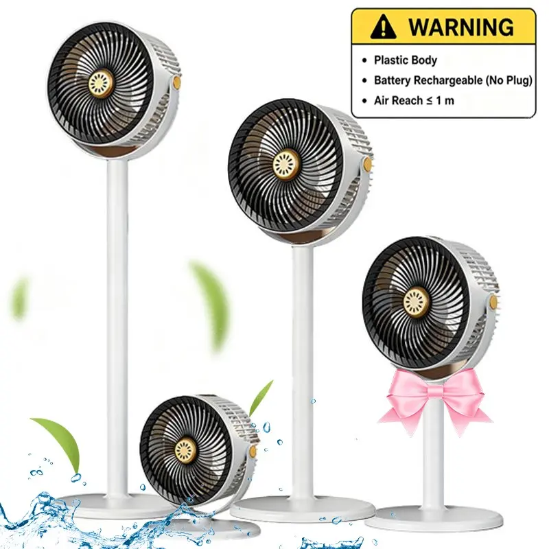 Summer Bestseller Eco-Friendly S34 Floor Fan, Manual 360° Rotation, Portable Outdoor Fan, Rechargeable Rotating Fan, Rechargeable Cooling Fan, Ideal Summer Essential, Easy Assembly, Portable Fans Rechargeable