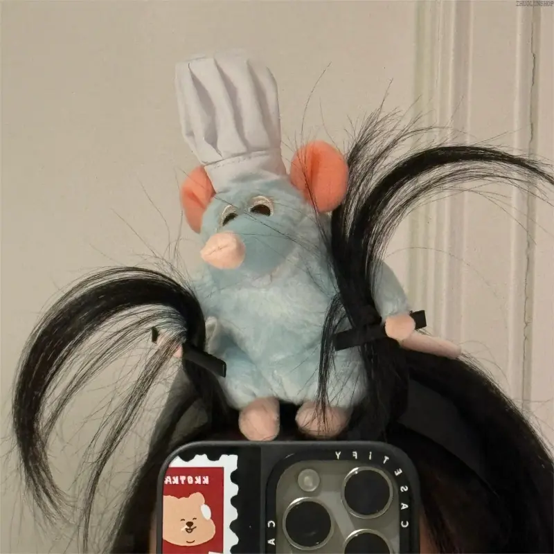 Women's Cute Polyester Plush Cartoon Mouse-Bunny Hairband, Soft Holiday Costume Headwear, Halloween Party Prop, Funky Unique Accessories for Women