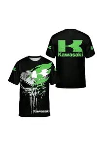 MOTO-2026 Men Women New T Shirt Kawasaki Motorcycle Logo 3D Print Quick Drying Breathable Clothes Men  Fashion Sports T-shirts