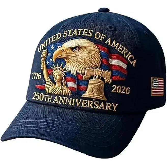 Men's Commemorative Baseball Cap - US 250th Anniversary (1776-2026), All-Season Comfort, Hand Washable/Dry Cleanable, Ideal Gift for History Buffs (4th of July Use)